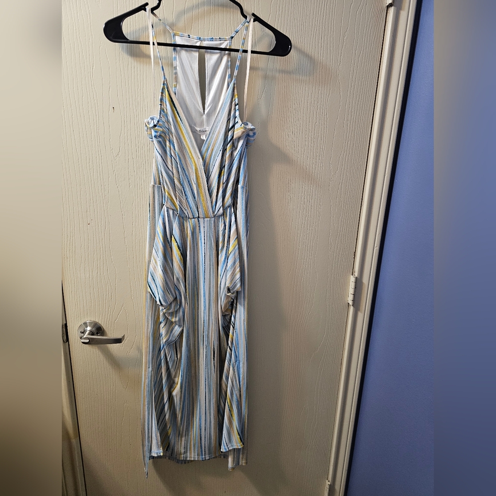 BCBGeneration Multicolor Striped Dress High-Low Sz M